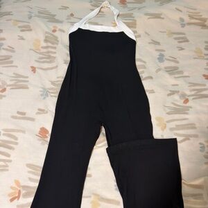 Stretchy open back jumpsuit